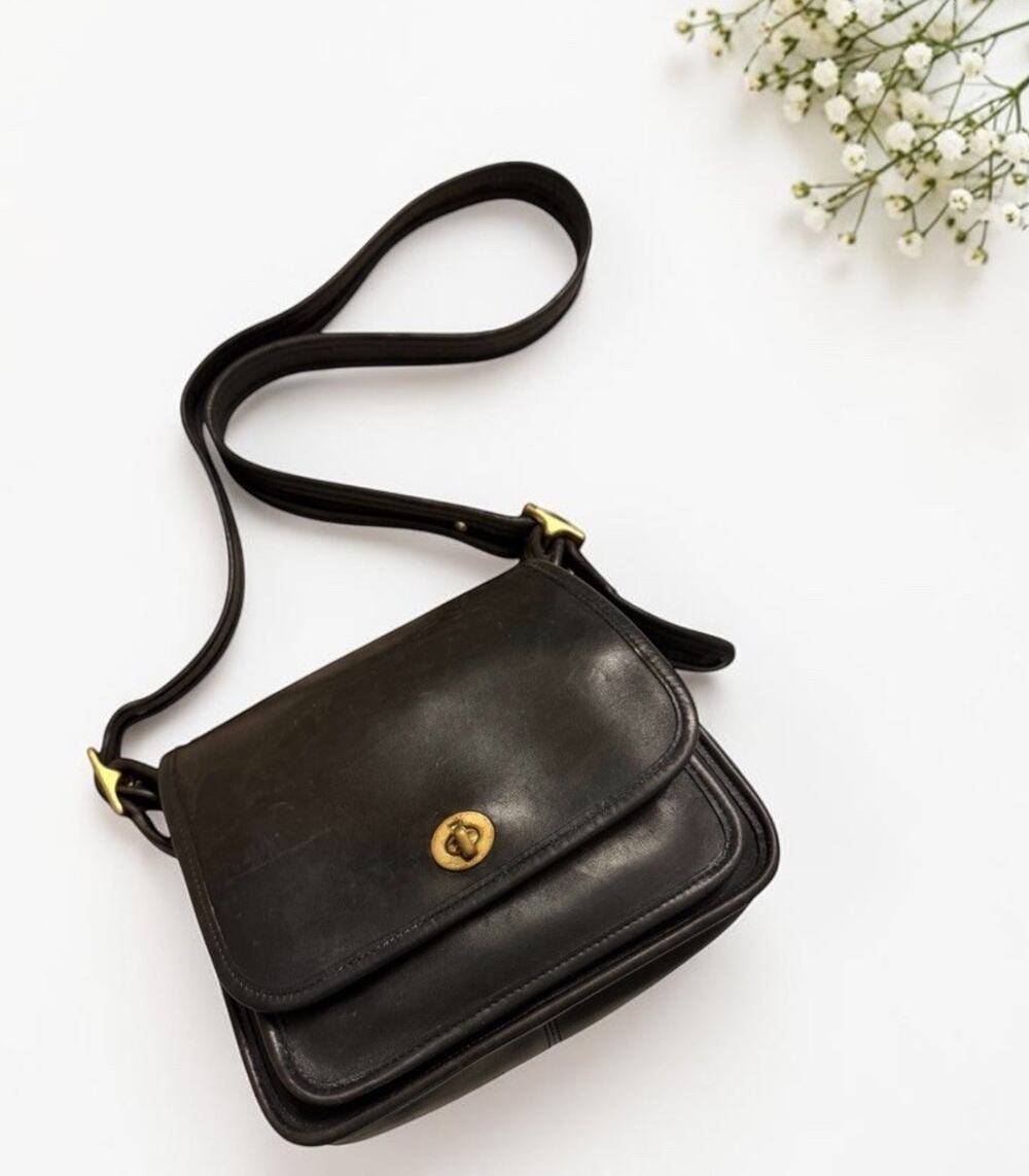 Vintage COACH Legacy Rambler Crossbody Shoulder Bag 9061 Black Leather Brass US